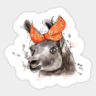 Llama watercolor print Sticker